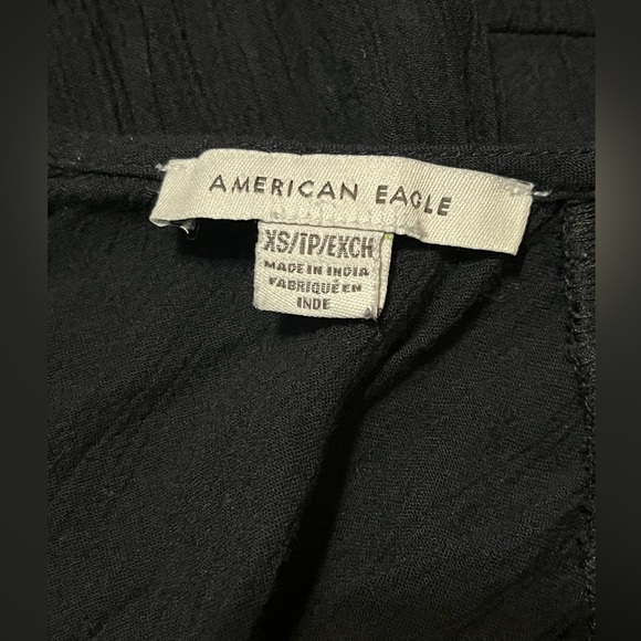 American Eagle Outfitters Black Floral Embroidered Blouse - Picture 6 of 7